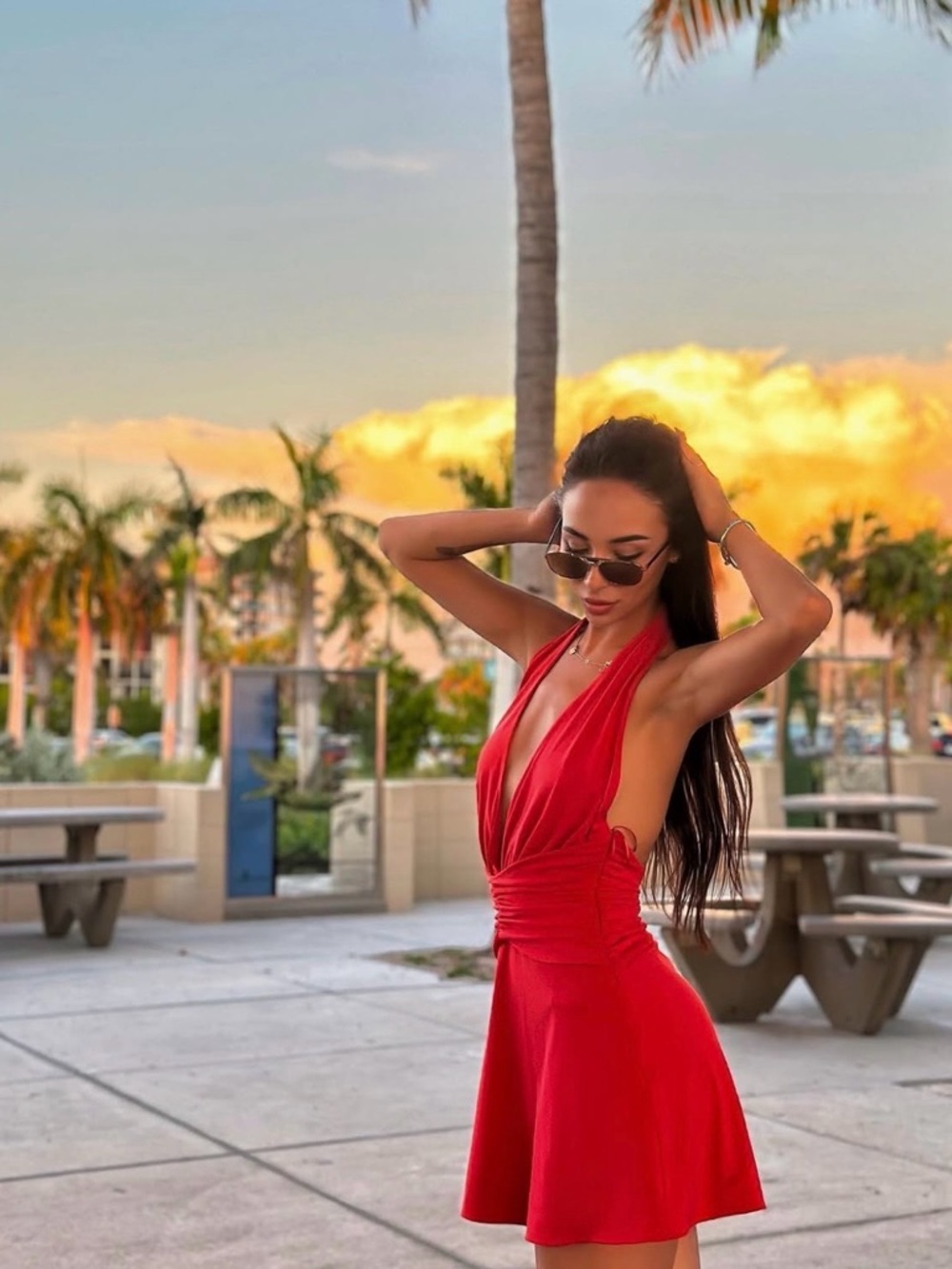 Zara Red Halter Mini Dress